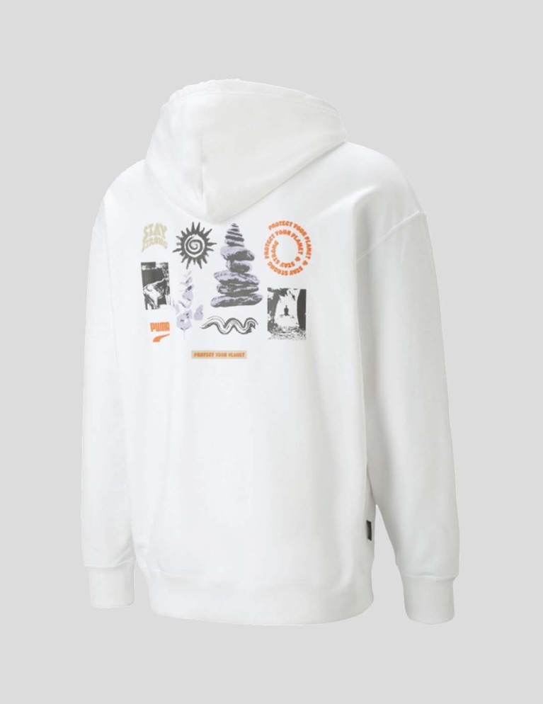 Sudadeira PUMA downtown graphic hoodie puma white